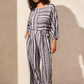 STRIPED FLOWY WIDE LEG PANTS 5753O
