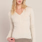 THE LISA V NECK RIBBED TOP