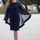 DRESS WITH CAPE AND RHINESTONE 239150