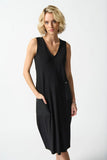 SILKY KNIT COCOON DRESS WITH POCKETS 242161