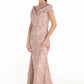 LONG KNIT GOWN WITH FLORAL BAROQUE 259716