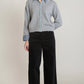 THE JENNA DENIM TRIM SWEATER SHIRT