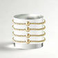 LENNY &EVA 3MM  GOLD W/TEXTURED BALL STRETCH BRACELET