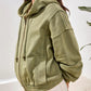 PUFF SLEEVE ZIP UO HODIE W/SPECIAL WASH