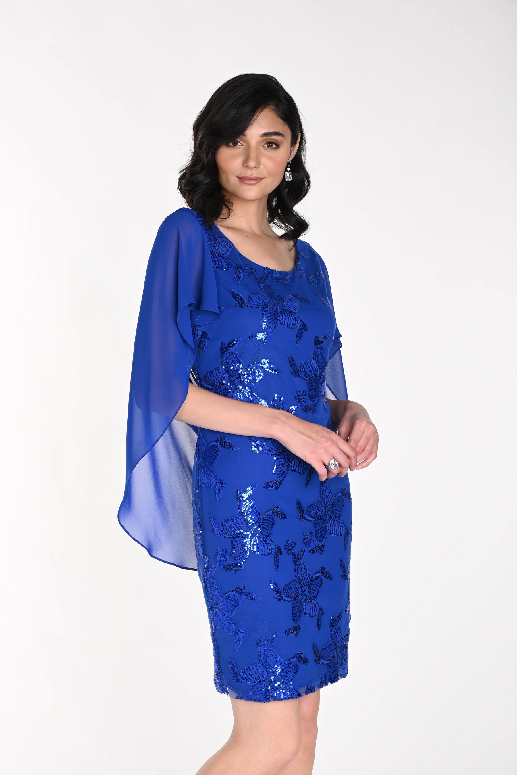 ROYAL SEQUIN DRESS WITH CHIFFON OVERLAY 242125 Elite Bridal and Fashion Boutique ROYAL SEQUIN DRESS WITH CHIFFON OVERLAY 242125 Elite Bridal and Fashion Boutique