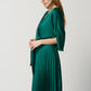 SATIN FIT AND FLARE DRESS WITH WAIST SASH 234265