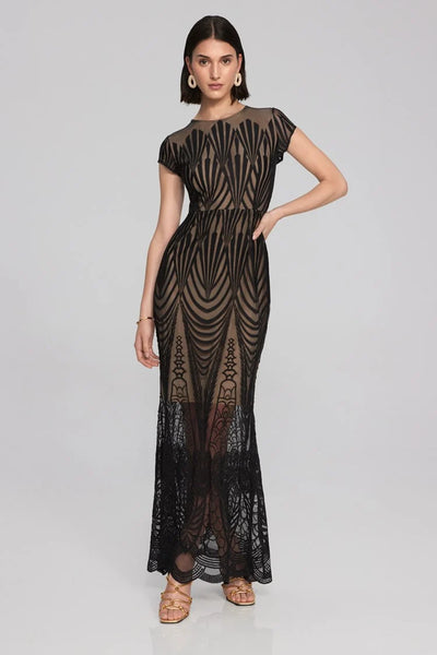 EMBROIDERED LACE TRUMPET GOWN 241776