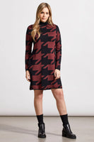 TRIBAL FUNNEL NECK JACQUARD SWEATER DRESS 5664O