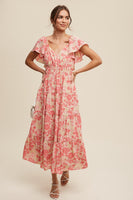 MAE FLORAL V NECK MAXI DRESS LD1326