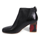 YOLLY LEATHER ANKLE BOOT WITH COLOR BLOCK HEEK