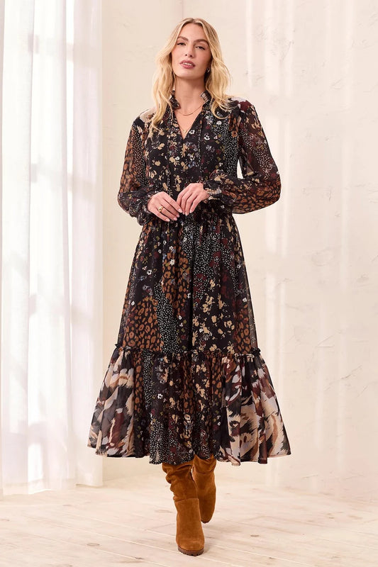 THE LEITA PRINT L/S DRESS