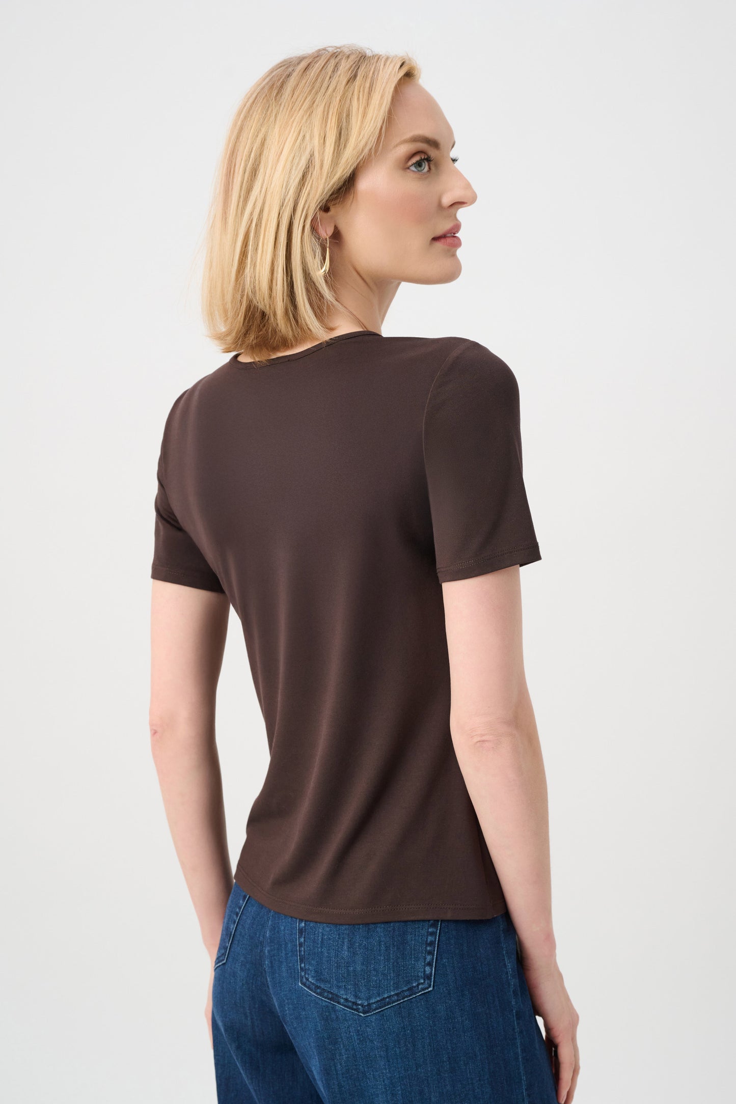JERSEY FITTED CREWNECK TOP