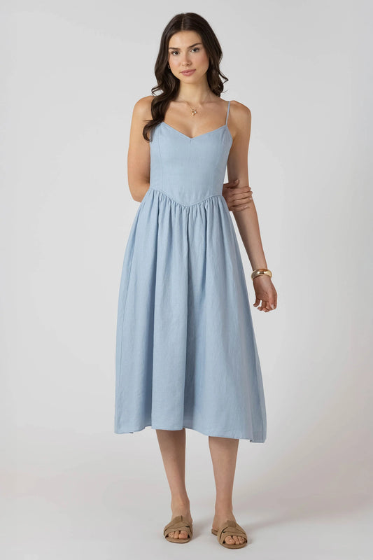 YARA  BASQUE WAIST MAXI DRESS