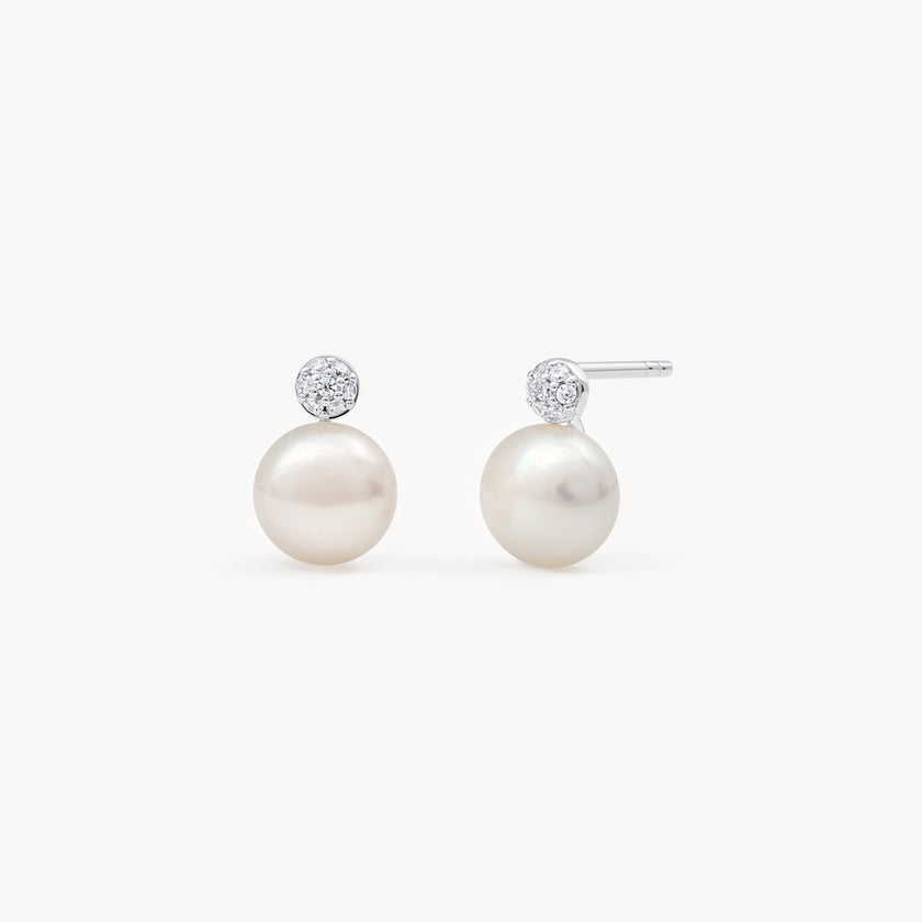 HILLBERG AND BERK FRESHWATER PEARL AND CZ STUDS