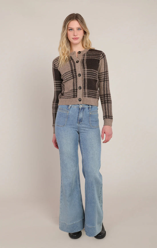 THE KEELY PLAID CROP CARDI