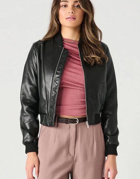 THE ASTER FAUX LEATHER BOMBER JACKET 2429004