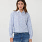 THE SPENCER CROPPED STRIPED BOW SHIRT