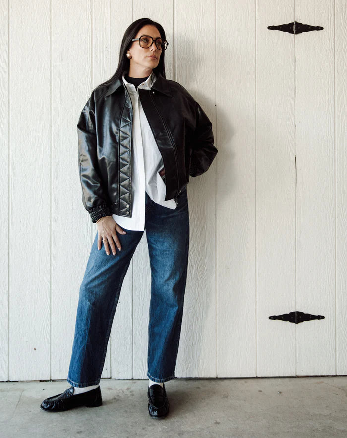 CHRISTINE VEGAN LEATHER BOMBER