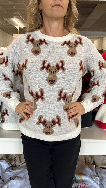 RUDOLPH PATTEREN CHRISTMAS SWEATER 6406J