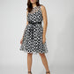 PATTERN FAUX LEATHER/MESH DRESS 256434