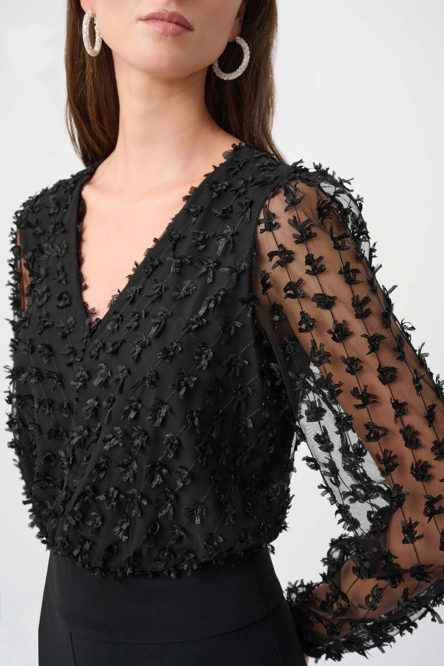 Silky Knit and Sheer Novelty Wide Leg Jumpsuit 263723