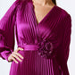 SATIN PLEATED MIDI DRESS 243771