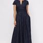 JERRICA LONG GOWN WITH SHORT SLEEVES