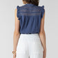 THE IRIS LACE INSERT BUTON FRONT TANK