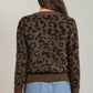 THE LANA V NECK LEOPARD PRINT SWEATER