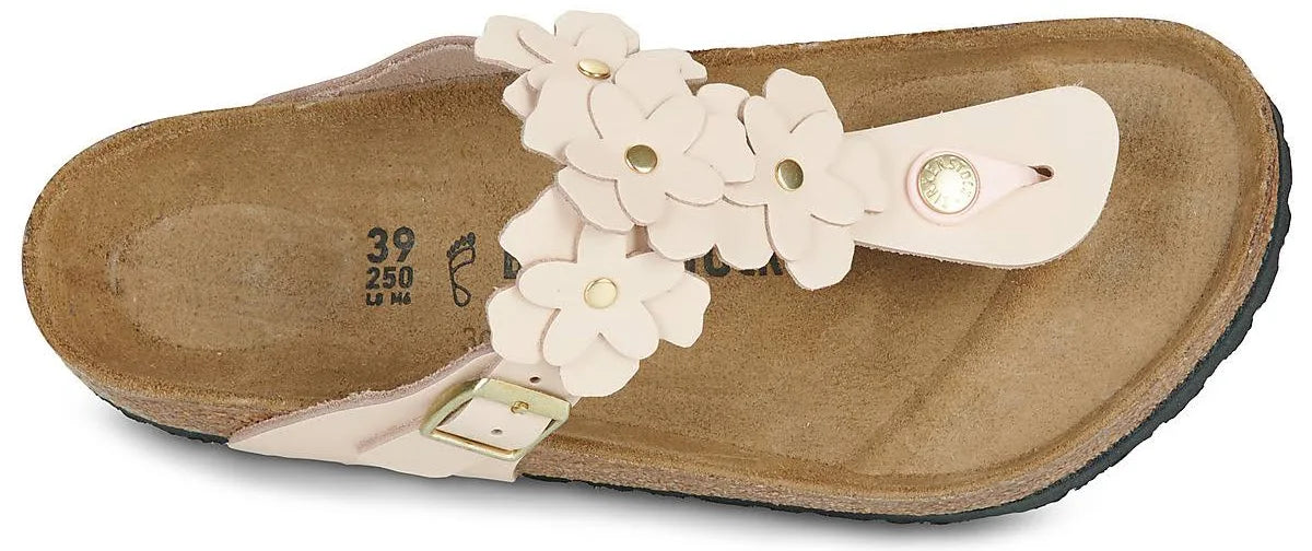 GIZEH FLOWERS LEATHER SANDAL