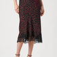 Polka Dot Lace-Trim Midi Skirt 264118