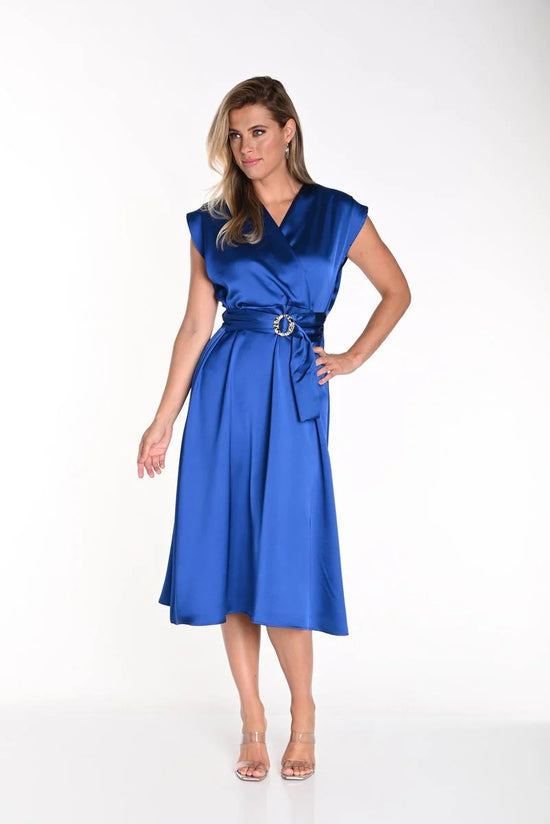 ALINE SATIN SHORT SLEEVE DRESS 241441 – Elite Bridal and Fashion Boutique