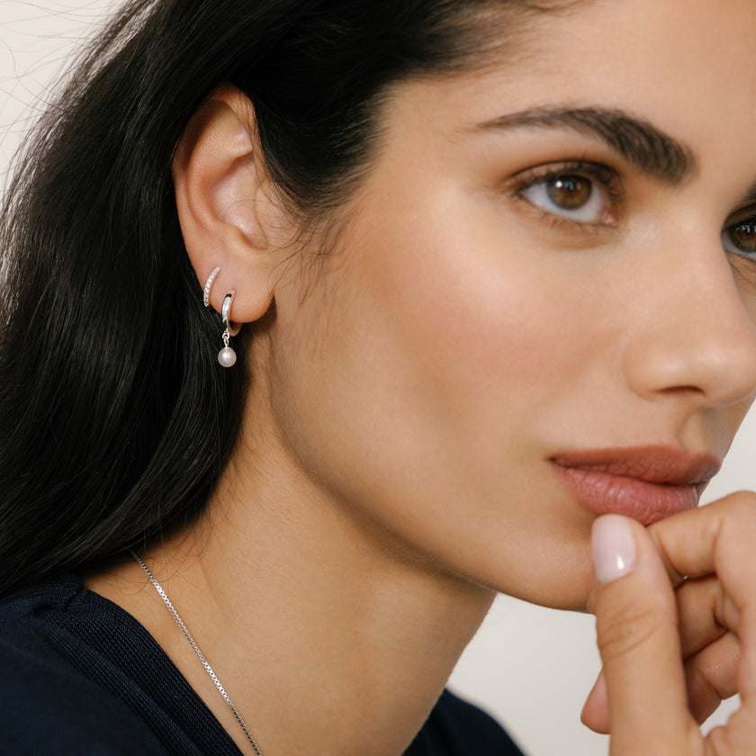 HILLBERG AND BERK PEARL DROP HOOPS