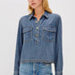 PORTS  CROPPED DENIM SHIRT