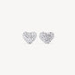 HILLBERG AND BERK 10MM SPARKLE HEART STUDS