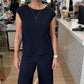 ROUND NECK SLEEVELESS BLOUSE