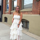 VERA SMOCKED TIERED RUFFLED MAXI