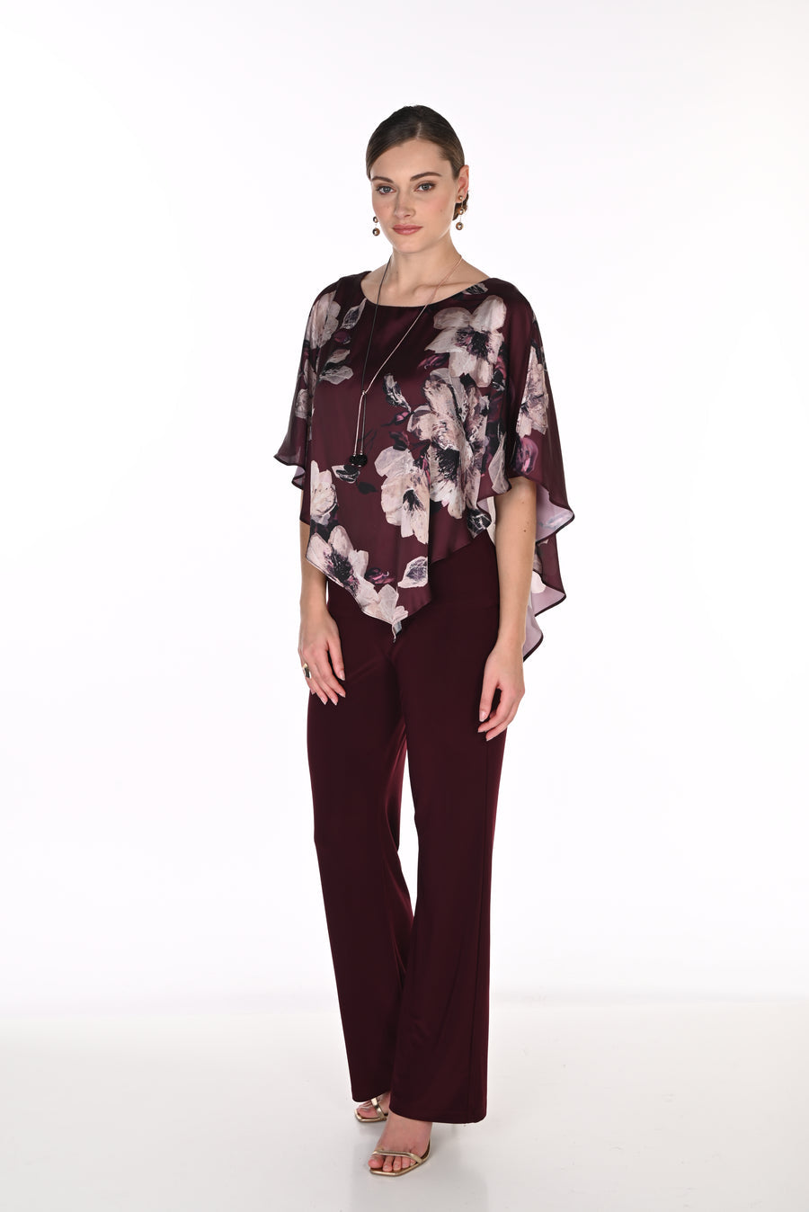 WOVEN OVERLAY FLORAL TOP 269258