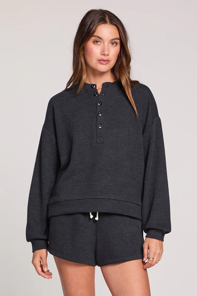 THE MADI BUTTON UP HENLEY TOP