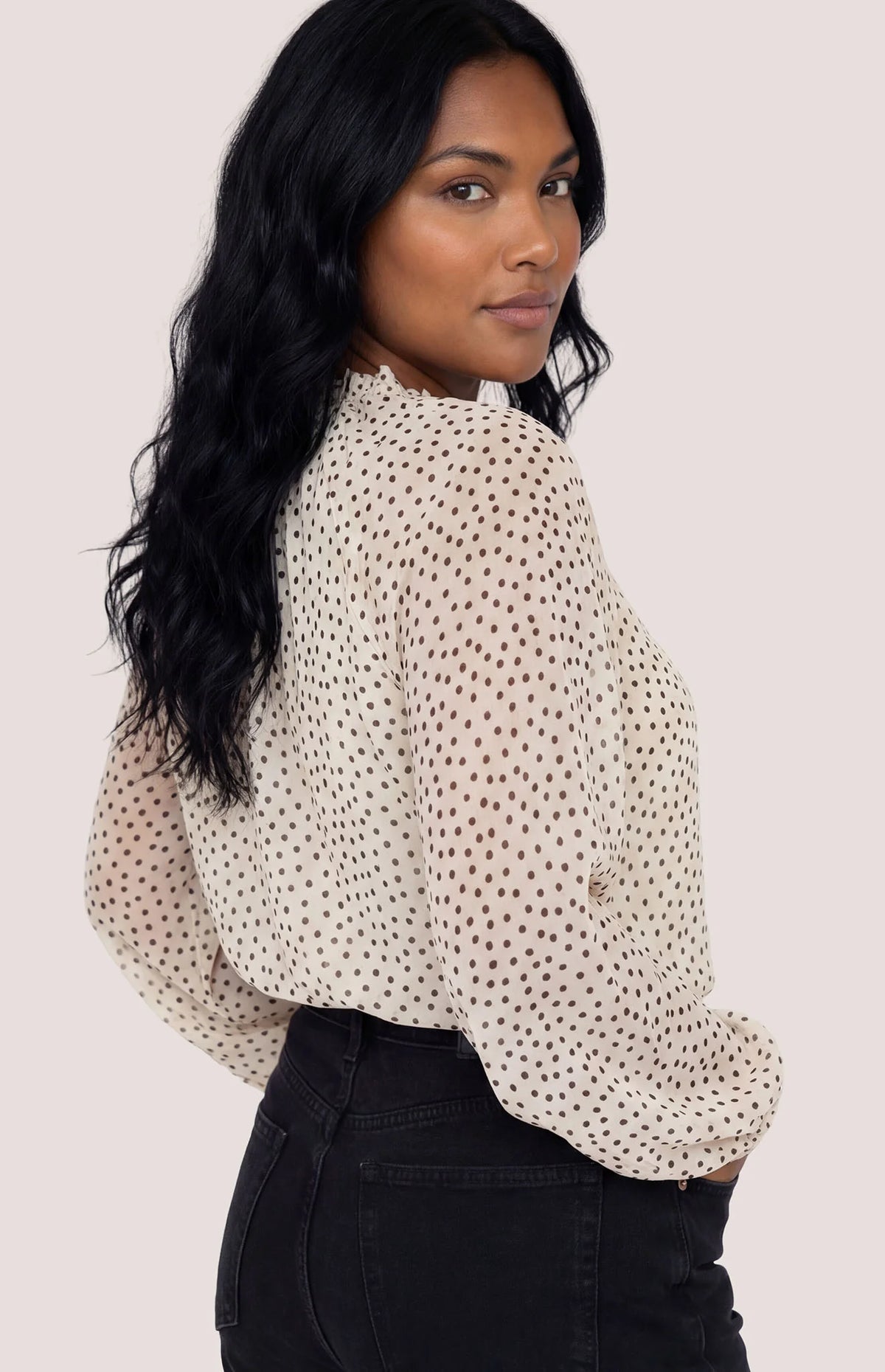 ANNIE PRINTED LONG SLEEVE BLOUSE