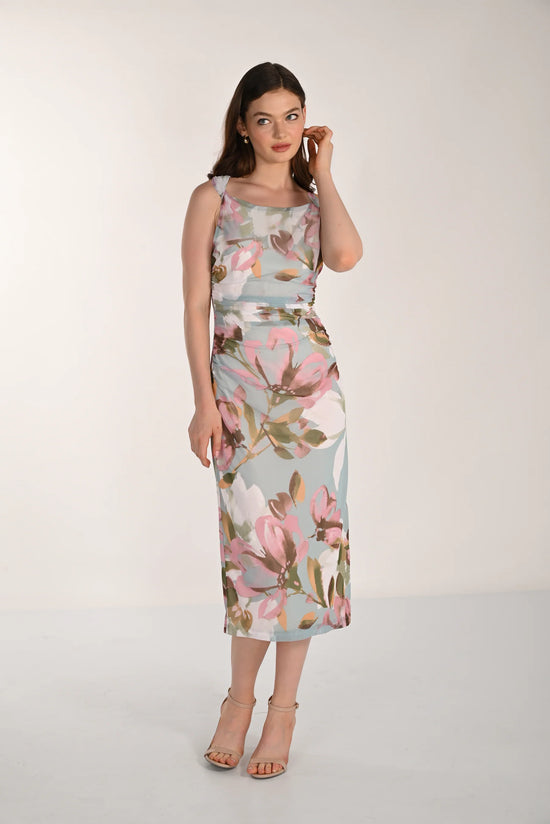 FLORAL SLEEVELESS BODYCON DRESS