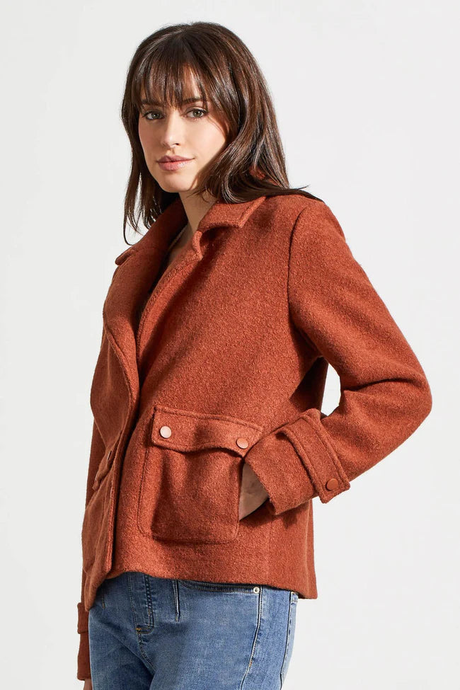 TRIBAL SNAP FRONT CLOSURE PEACOAT 5581O
