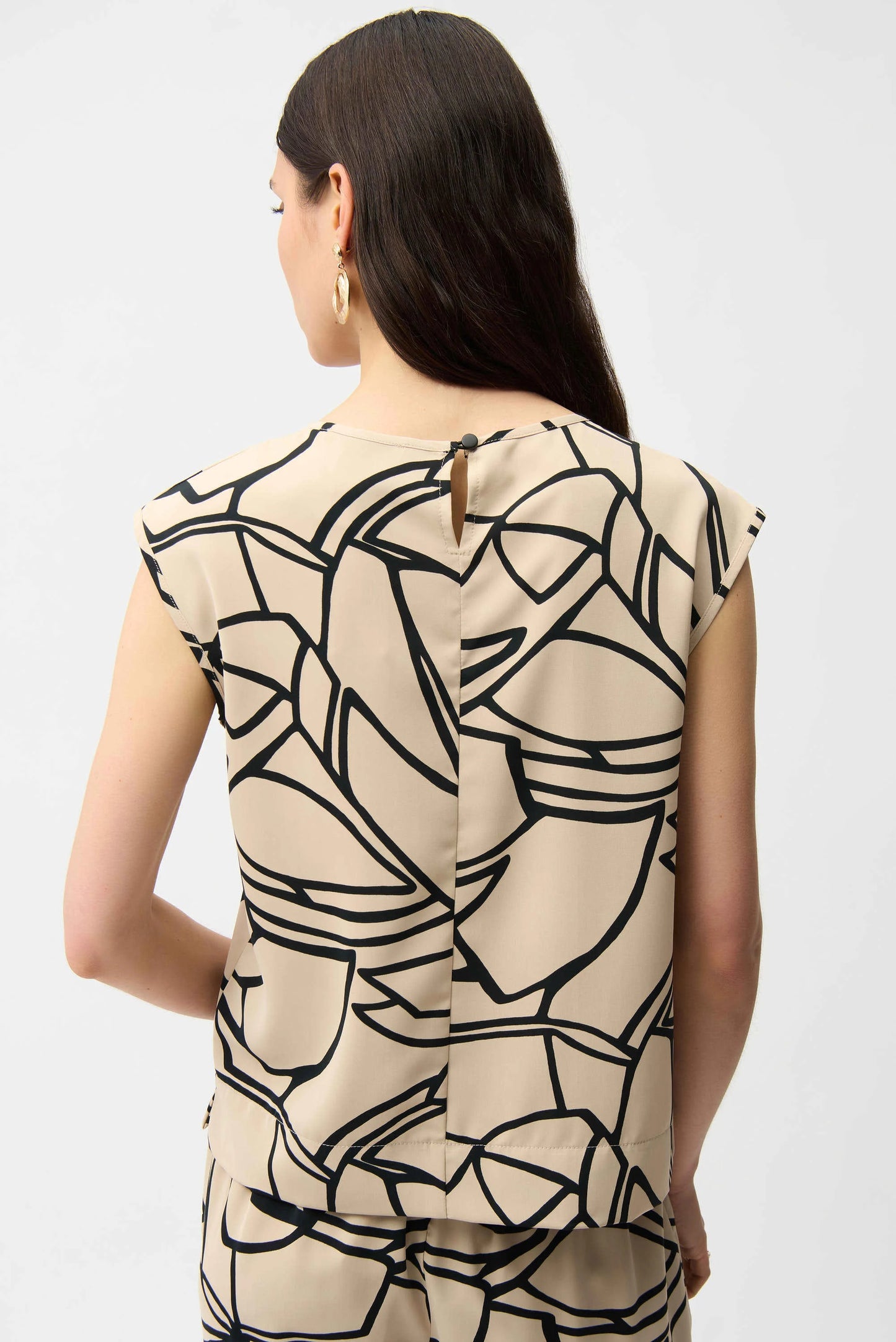 Recycled Woven Abstract Print Boxy Top 261125