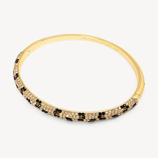 HILLBERG AND BERK SPARKLE BANGLE LEOPARD