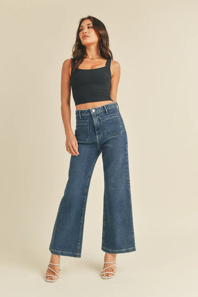 PATCH POCKET WIDE LEG DENIM BP433J