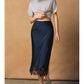 THE JENNIFER SATIN LACE HEM SKIRT