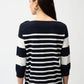 STRIPED BOAT NECK PULLOVER