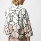 COLLARED ABSTRACT HIP LENGTH BLAZER