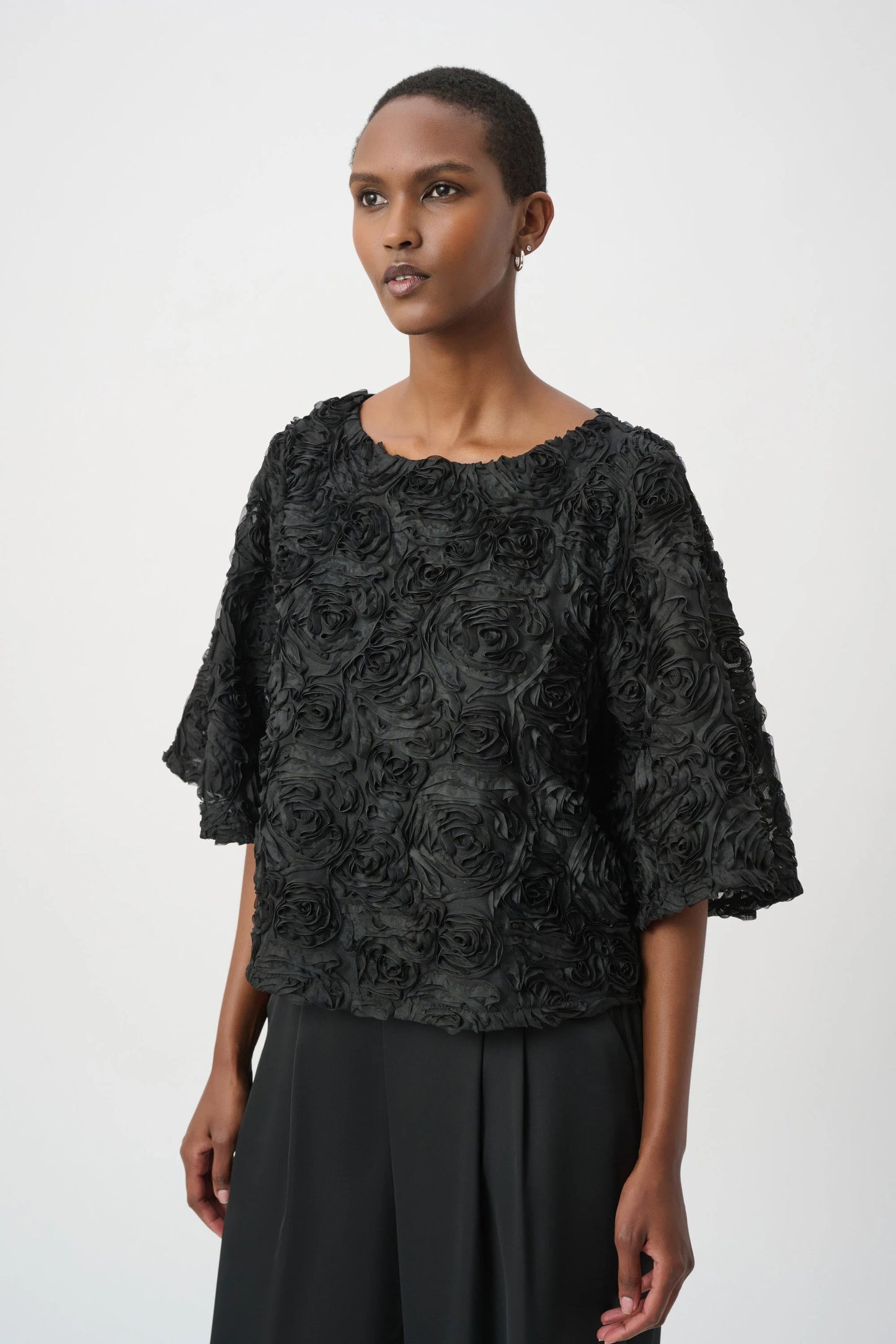 Textured Floral Boxy Top 264179