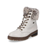 WHITE LACE UP BOOT WITH FUR BY REMONTE  D0B74